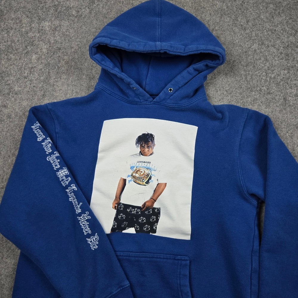 Revenge Juice WRLD Hoodie Mens Small Blue Legends Never Die Graphic Streetwear‎